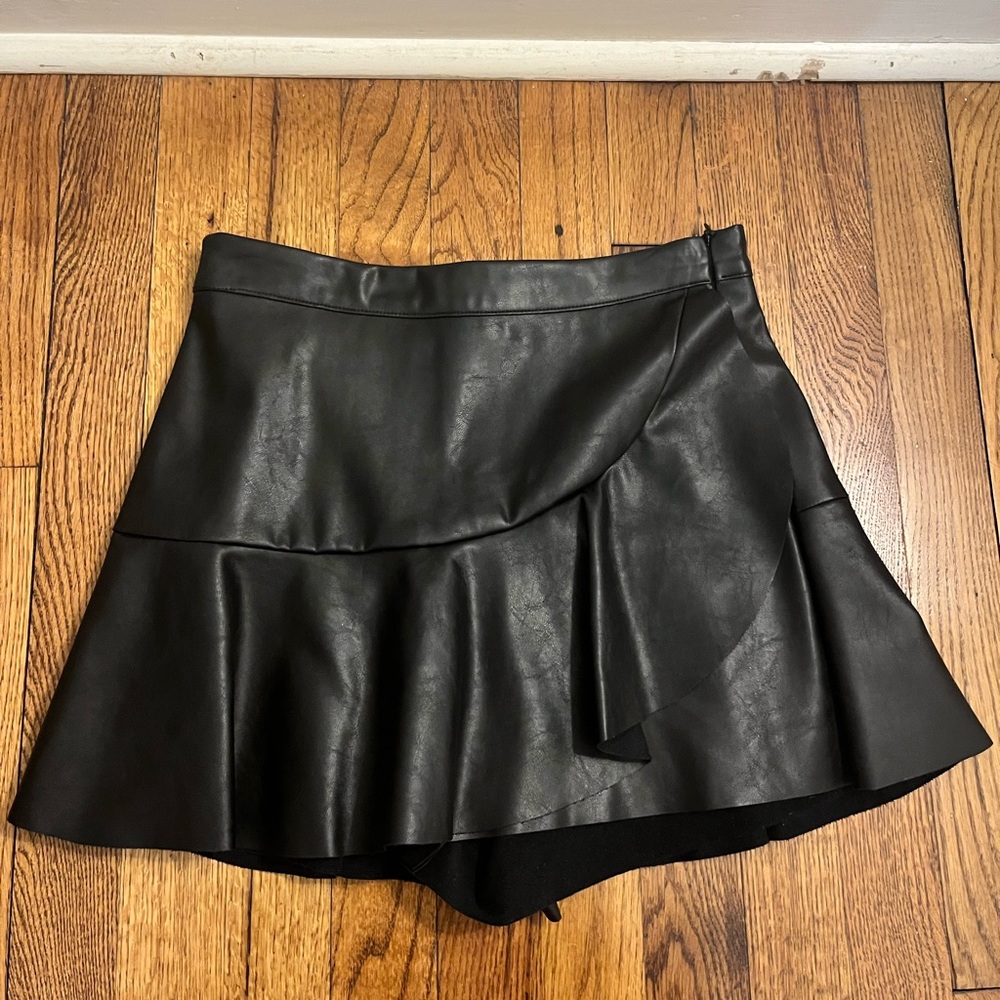Black Faux Leather Skirt